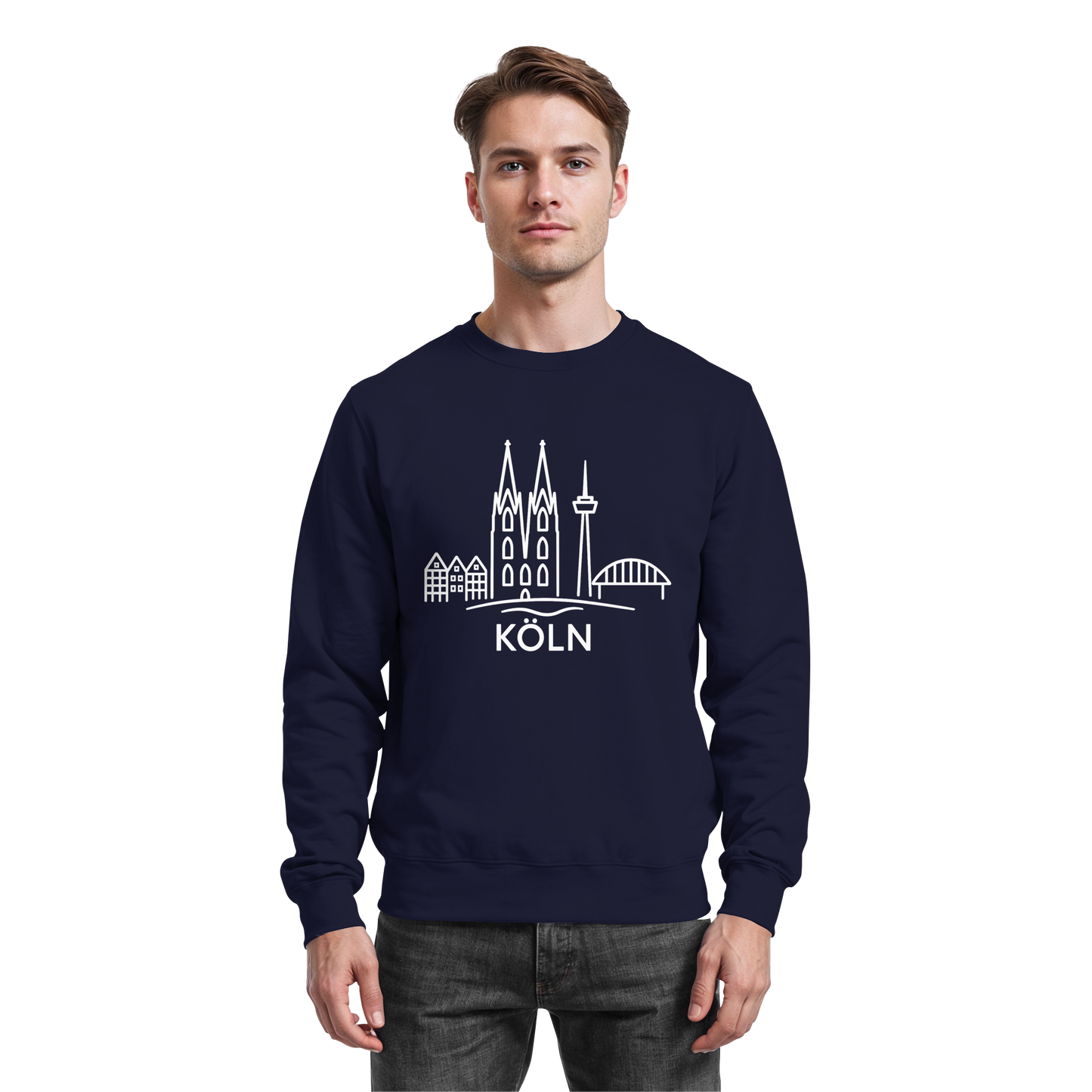 Köln Skyline (großer Druck auf der Brust) - Basic Sweatshirt
