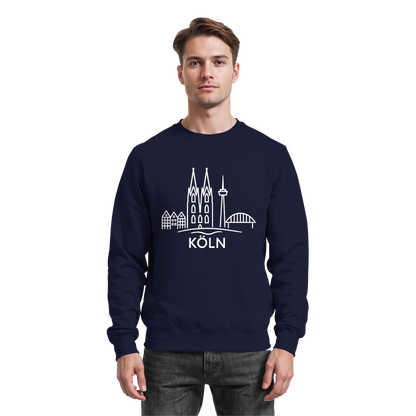 Köln Skyline (großer Druck auf der Brust) - Basic Sweatshirt