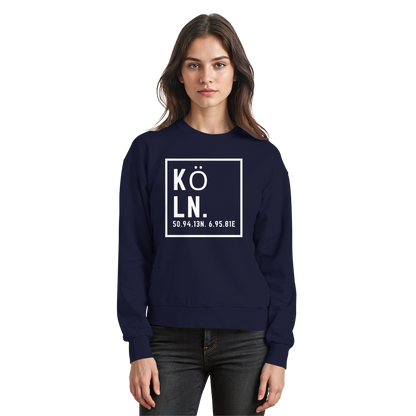 Köln Koordinaten (großer Druck auf der Brust) - Basic Sweatshirt