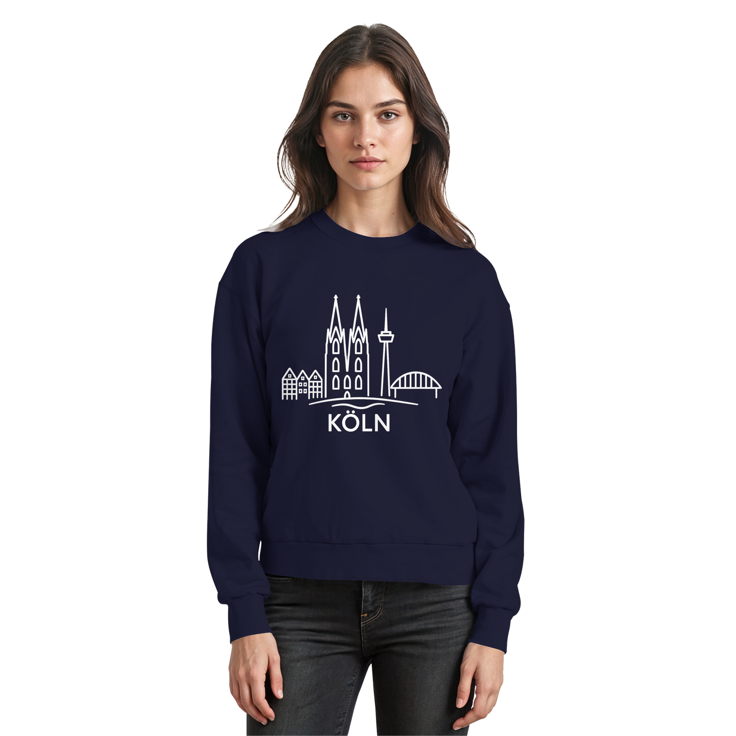 Köln Skyline (großer Druck auf der Brust) - Basic Sweatshirt