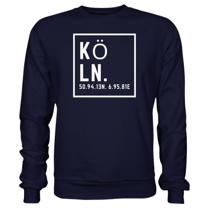 Köln Koordinaten (großer Druck auf der Brust) - Basic Sweatshirt