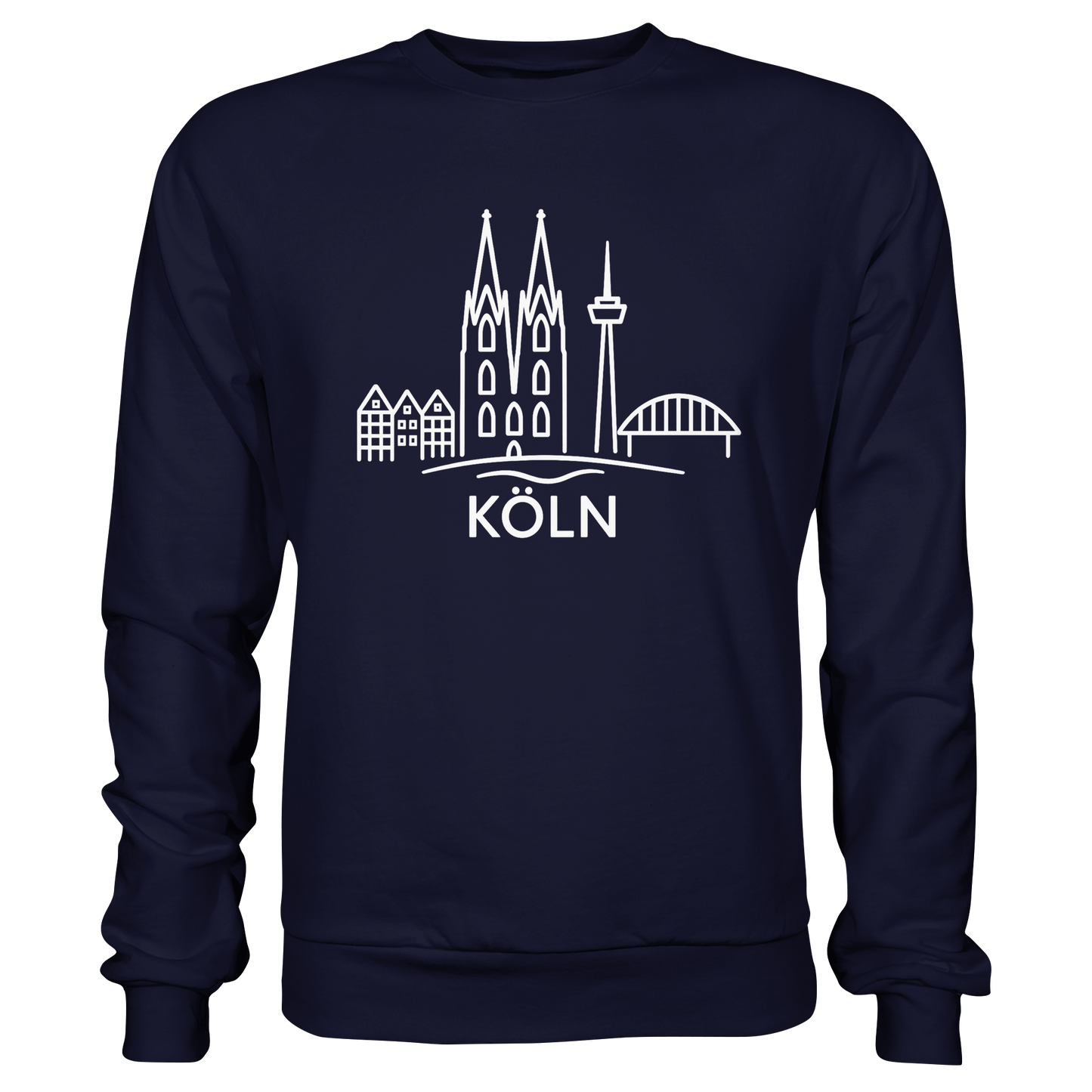 Köln Skyline (großer Druck auf der Brust) - Basic Sweatshirt