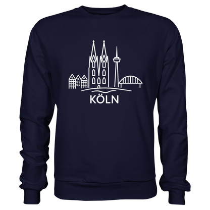 Köln Skyline (großer Druck auf der Brust) - Basic Sweatshirt