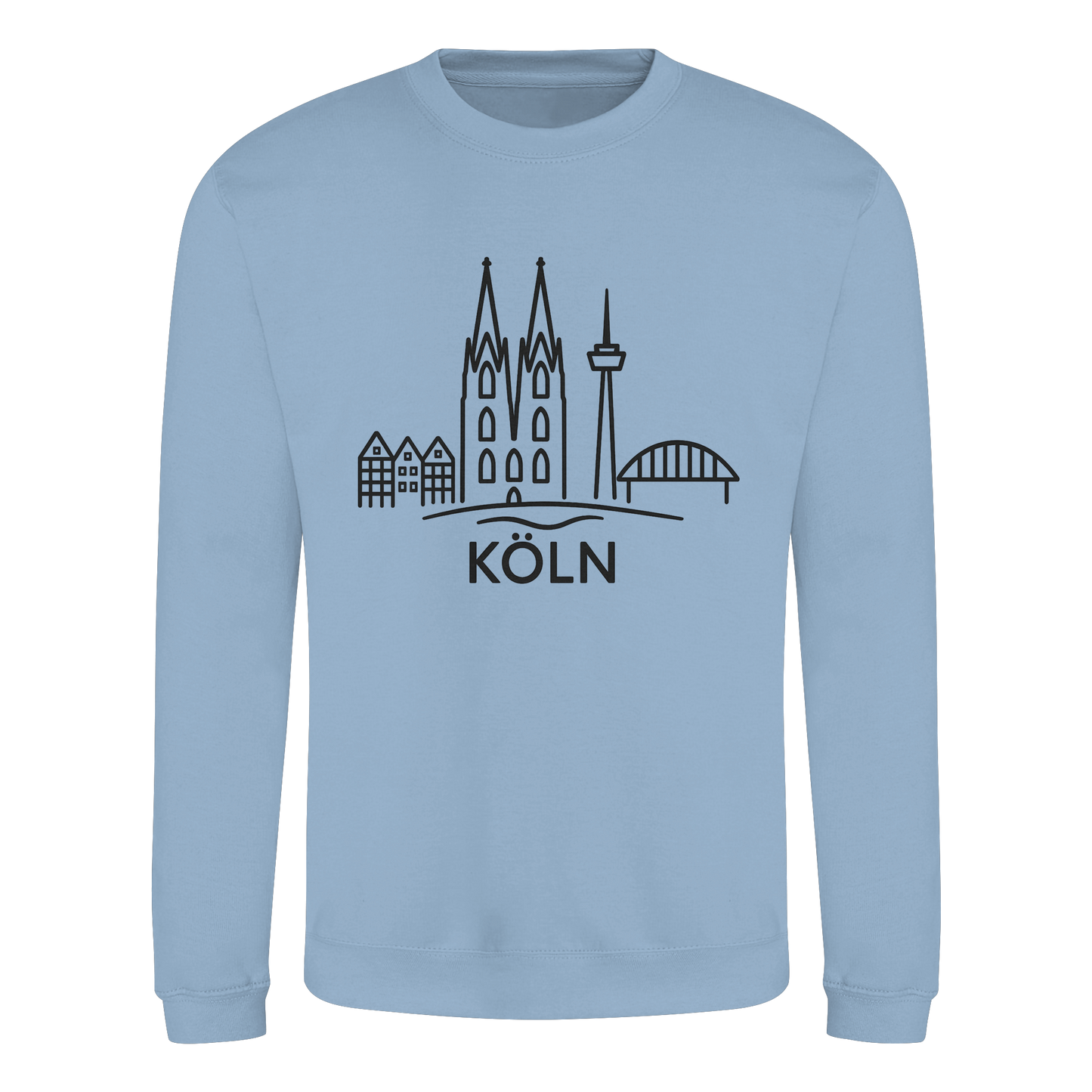 Köln Skyline (großer Druck auf der Brust) - Basic Sweatshirt
