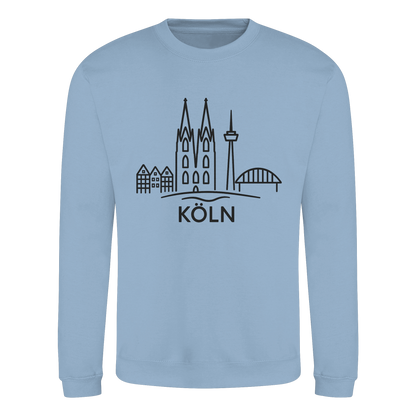 Köln Skyline (großer Druck auf der Brust) - Basic Sweatshirt