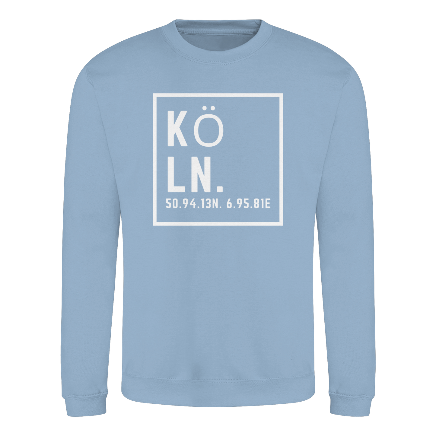 Köln Koordinaten (großer Druck auf der Brust) - Basic Sweatshirt