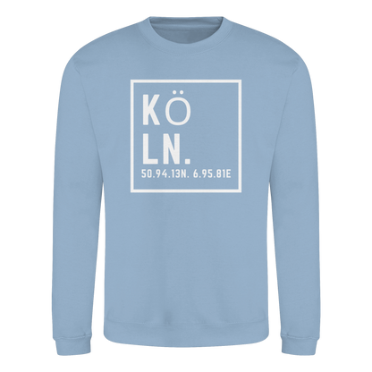 Köln Koordinaten (großer Druck auf der Brust) - Basic Sweatshirt