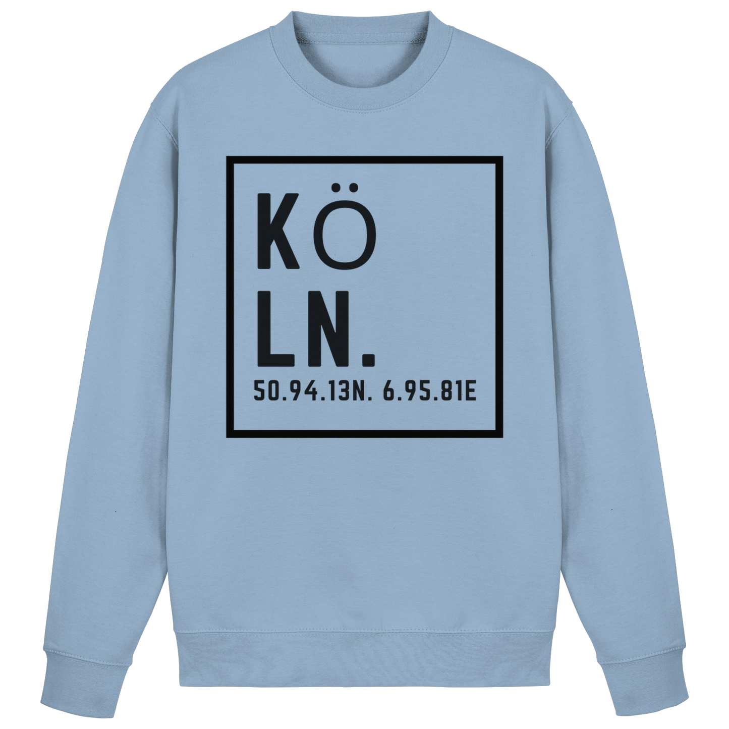 Köln Koordinaten (großer Druck auf der Brust) - Basic Sweatshirt