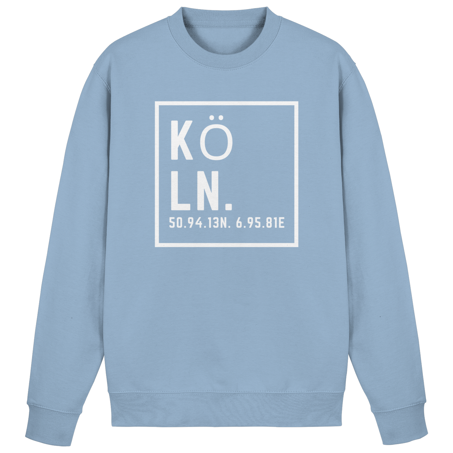 Köln Koordinaten (großer Druck auf der Brust) - Basic Sweatshirt