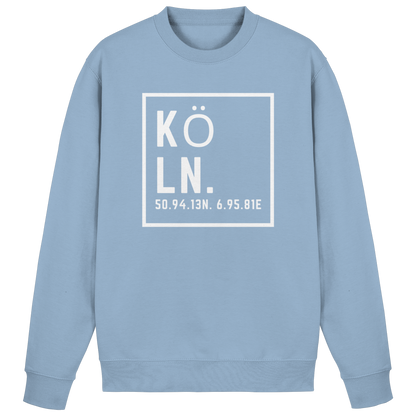 Köln Koordinaten (großer Druck auf der Brust) - Basic Sweatshirt