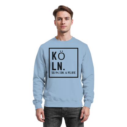 Köln Koordinaten (großer Druck auf der Brust) - Basic Sweatshirt