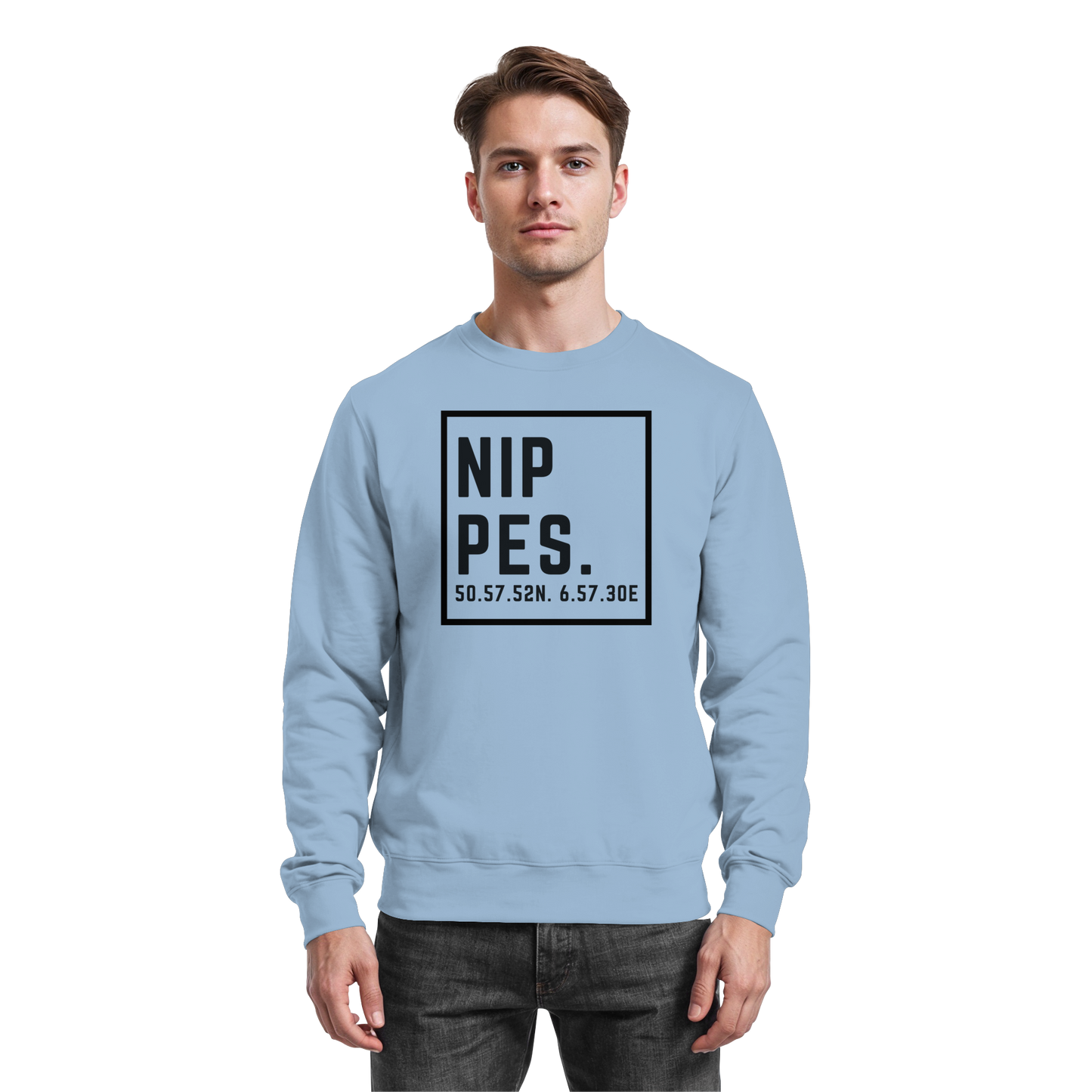 Nippes Koordinaten (großer Druck auf der Brust) - Basic Sweatshirt