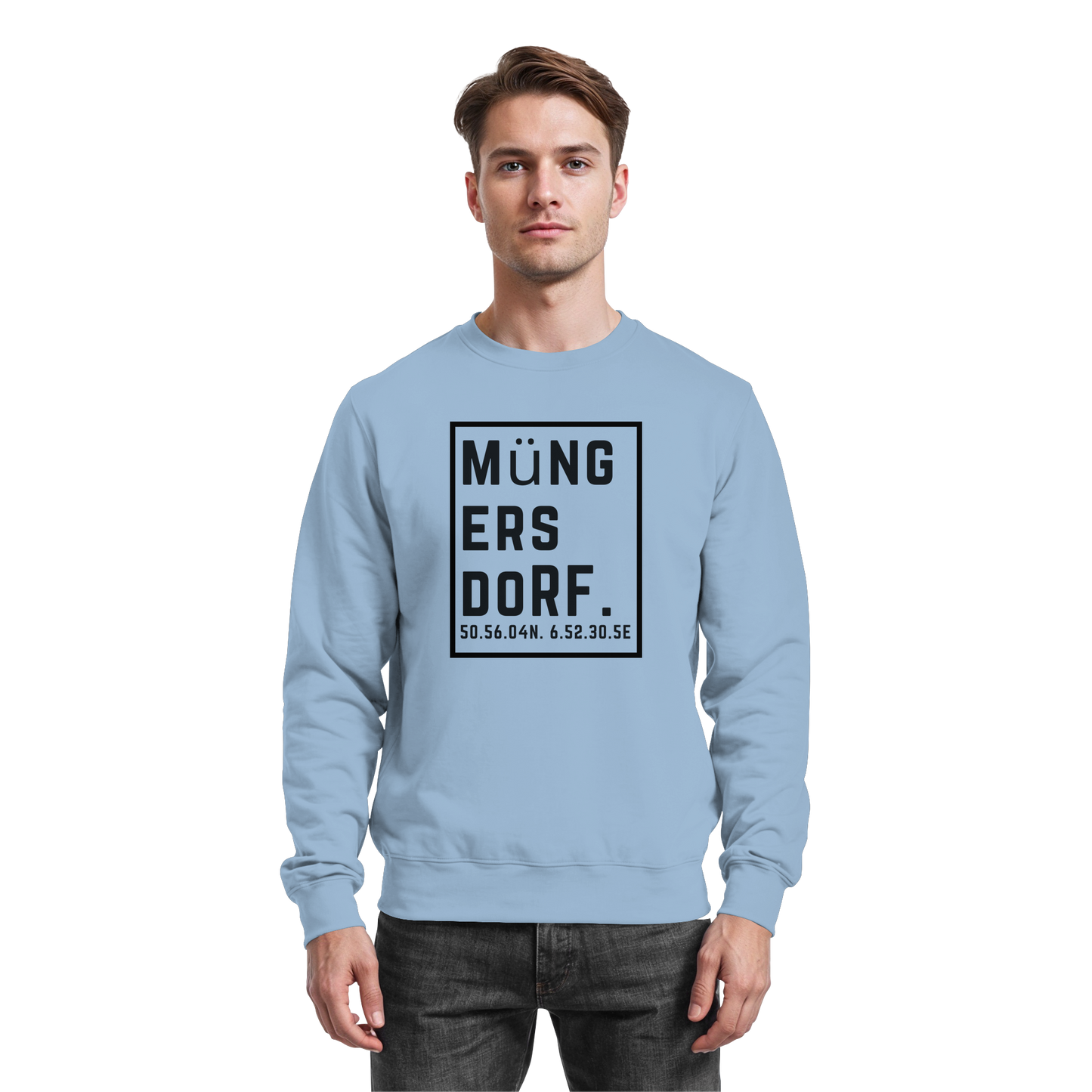 Müngersdorf Koordinaten (großer Druck auf der Brust) - Basic Sweatshirt
