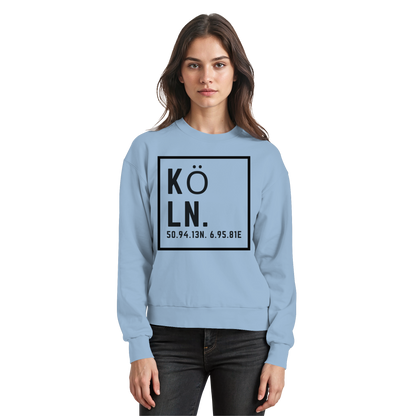 Köln Koordinaten (großer Druck auf der Brust) - Basic Sweatshirt