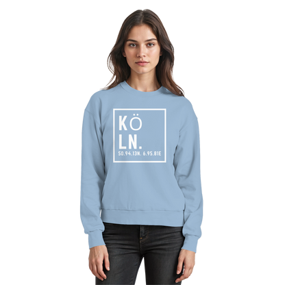 Köln Koordinaten (großer Druck auf der Brust) - Basic Sweatshirt