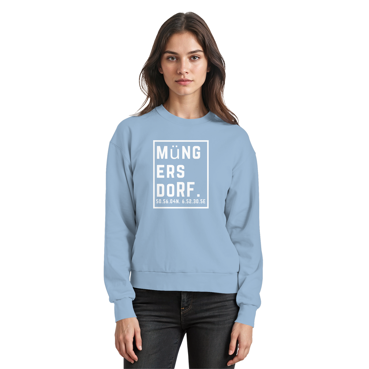 Müngersdorf Koordinaten (großer Druck auf der Brust) - Basic Sweatshirt