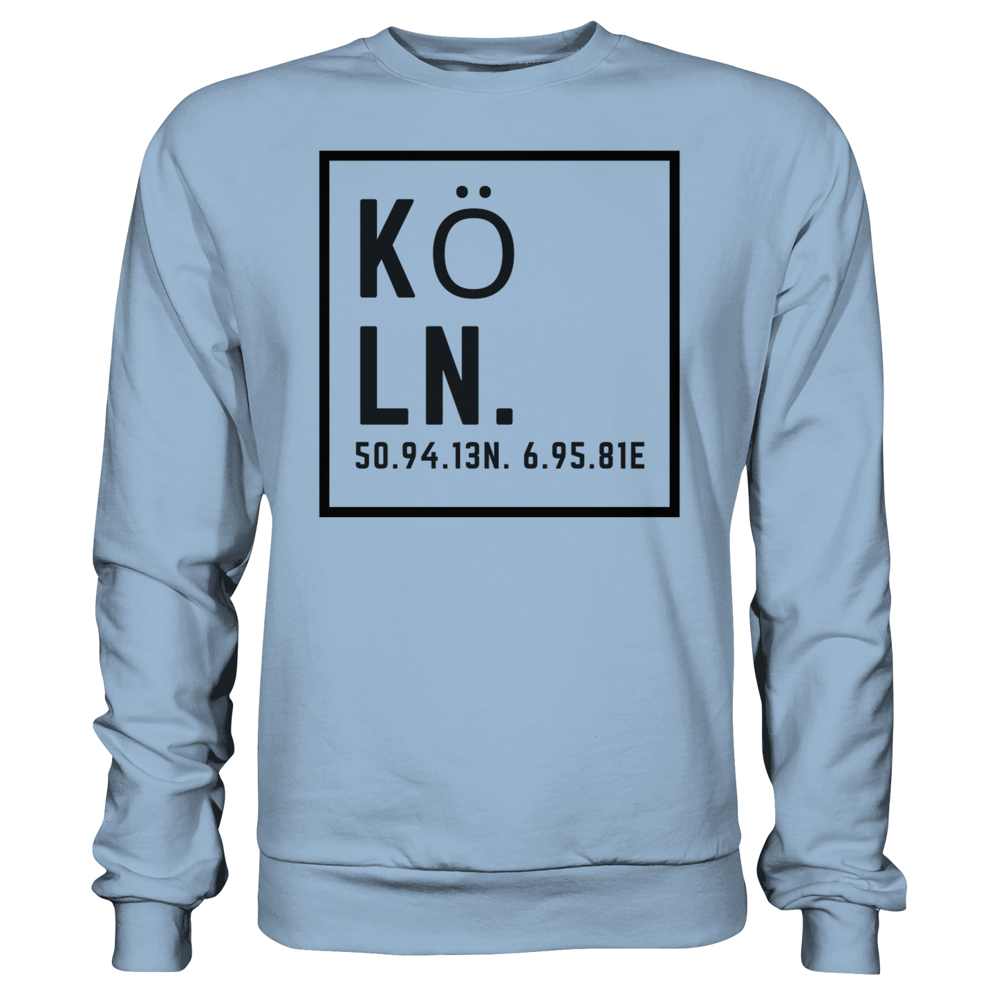 Köln Koordinaten (großer Druck auf der Brust) - Basic Sweatshirt