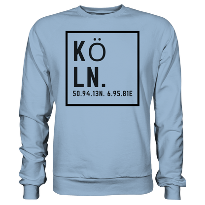 Köln Koordinaten (großer Druck auf der Brust) - Basic Sweatshirt