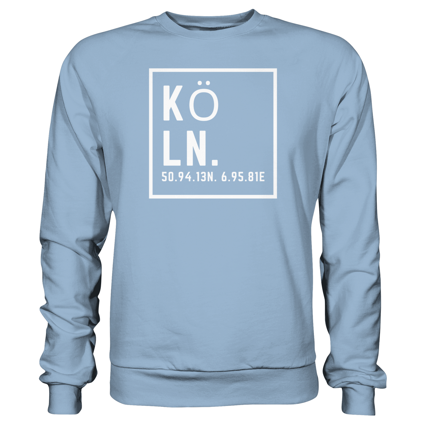 Köln Koordinaten (großer Druck auf der Brust) - Basic Sweatshirt