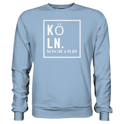 Köln Koordinaten (großer Druck auf der Brust) - Basic Sweatshirt