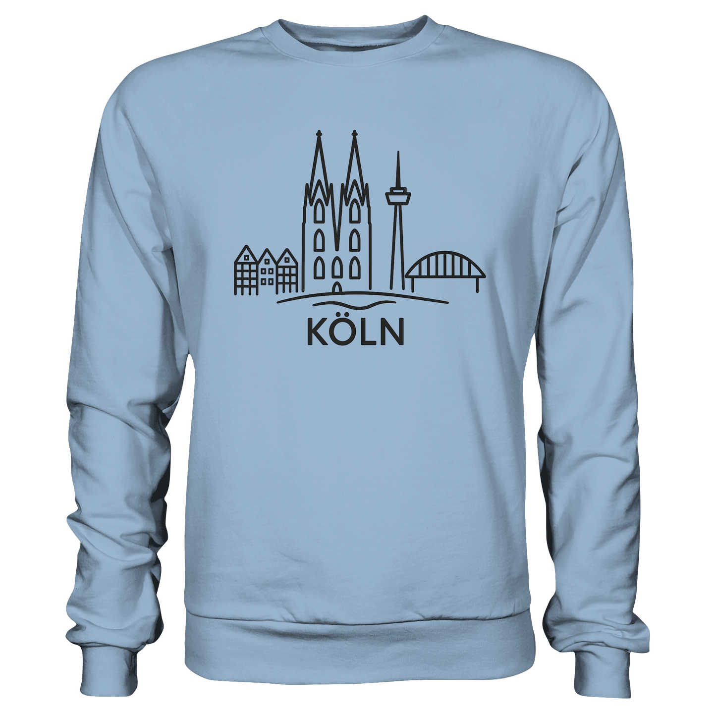 Köln Skyline (großer Druck auf der Brust) - Basic Sweatshirt
