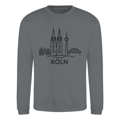 Köln Skyline (großer Druck auf der Brust) - Basic Sweatshirt