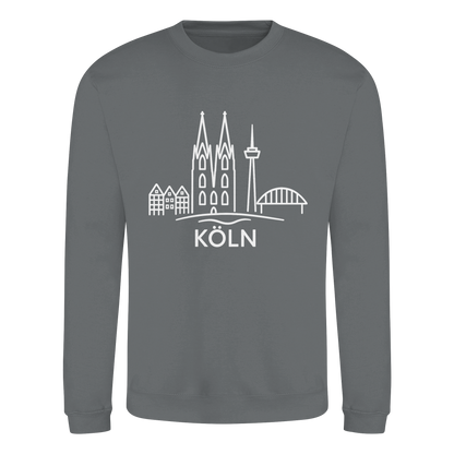 Köln Skyline (großer Druck auf der Brust) - Basic Sweatshirt