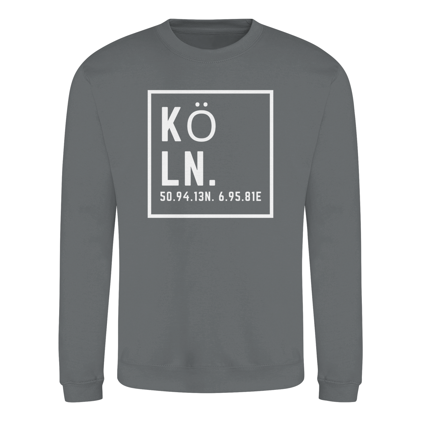 Köln Koordinaten (großer Druck auf der Brust) - Basic Sweatshirt