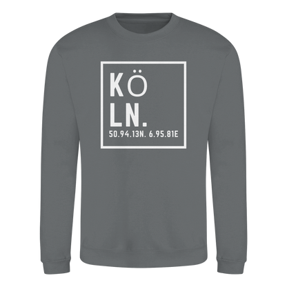 Köln Koordinaten (großer Druck auf der Brust) - Basic Sweatshirt