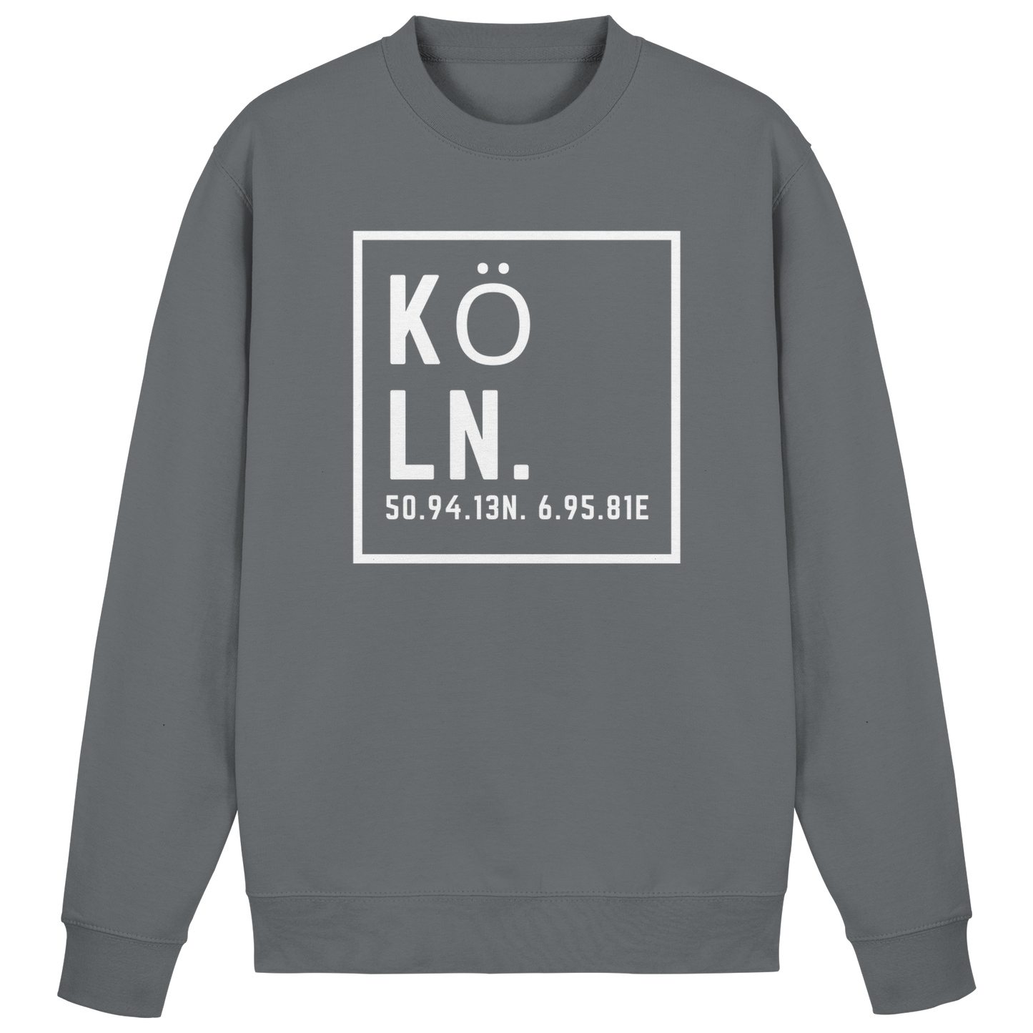 Köln Koordinaten (großer Druck auf der Brust) - Basic Sweatshirt