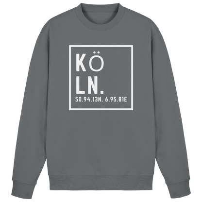 Köln Koordinaten (großer Druck auf der Brust) - Basic Sweatshirt