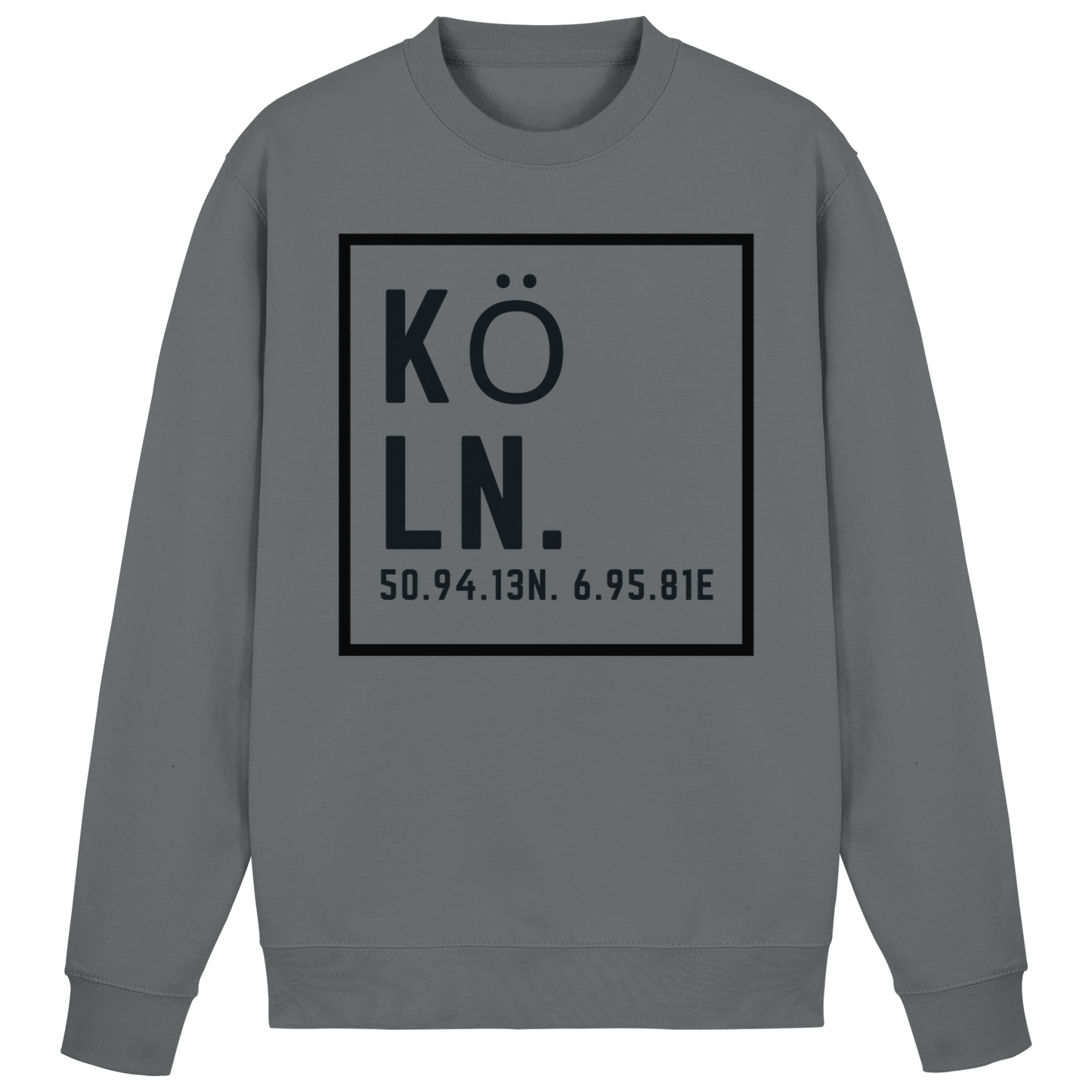 Köln Koordinaten (großer Druck auf der Brust) - Basic Sweatshirt