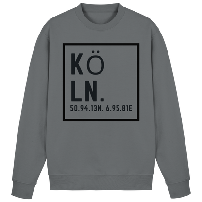 Köln Koordinaten (großer Druck auf der Brust) - Basic Sweatshirt