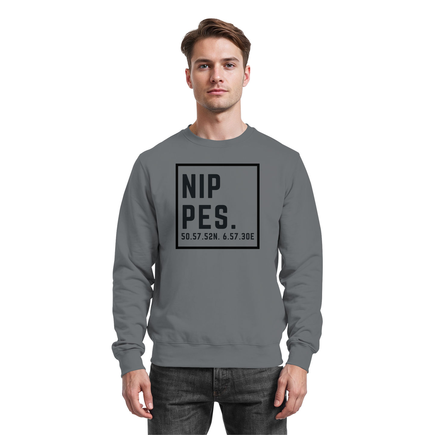 Nippes Koordinaten (großer Druck auf der Brust) - Basic Sweatshirt