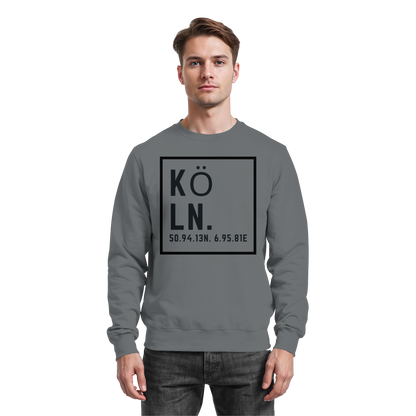 Köln Koordinaten (großer Druck auf der Brust) - Basic Sweatshirt
