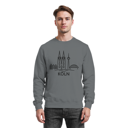 Köln Skyline (großer Druck auf der Brust) - Basic Sweatshirt