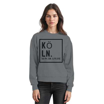 Köln Koordinaten (großer Druck auf der Brust) - Basic Sweatshirt