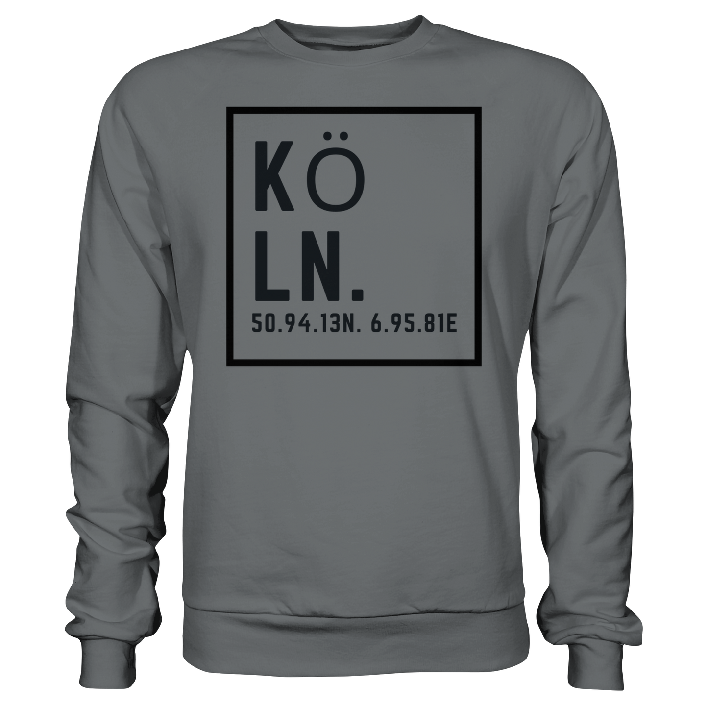 Köln Koordinaten (großer Druck auf der Brust) - Basic Sweatshirt