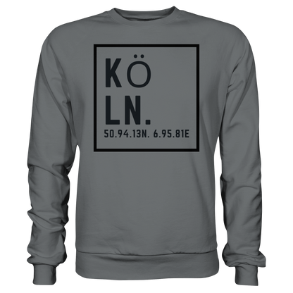 Köln Koordinaten (großer Druck auf der Brust) - Basic Sweatshirt