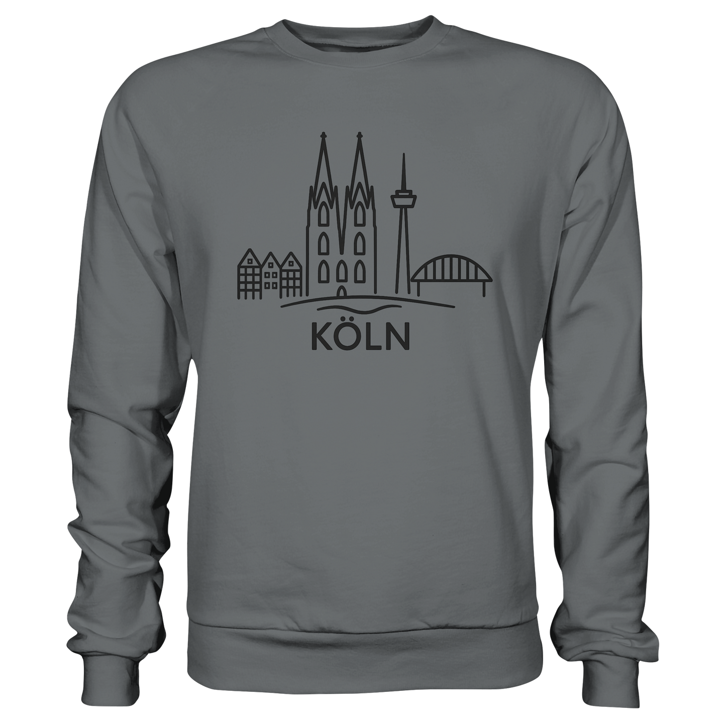 Köln Skyline (großer Druck auf der Brust) - Basic Sweatshirt