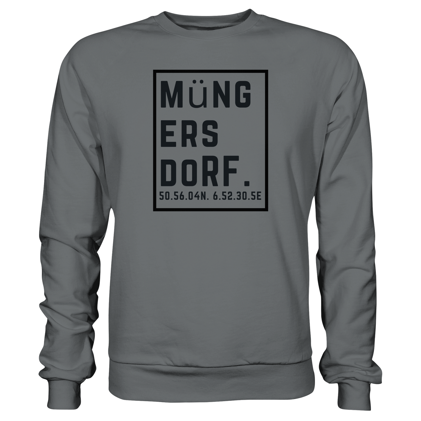 Müngersdorf Koordinaten (großer Druck auf der Brust) - Basic Sweatshirt