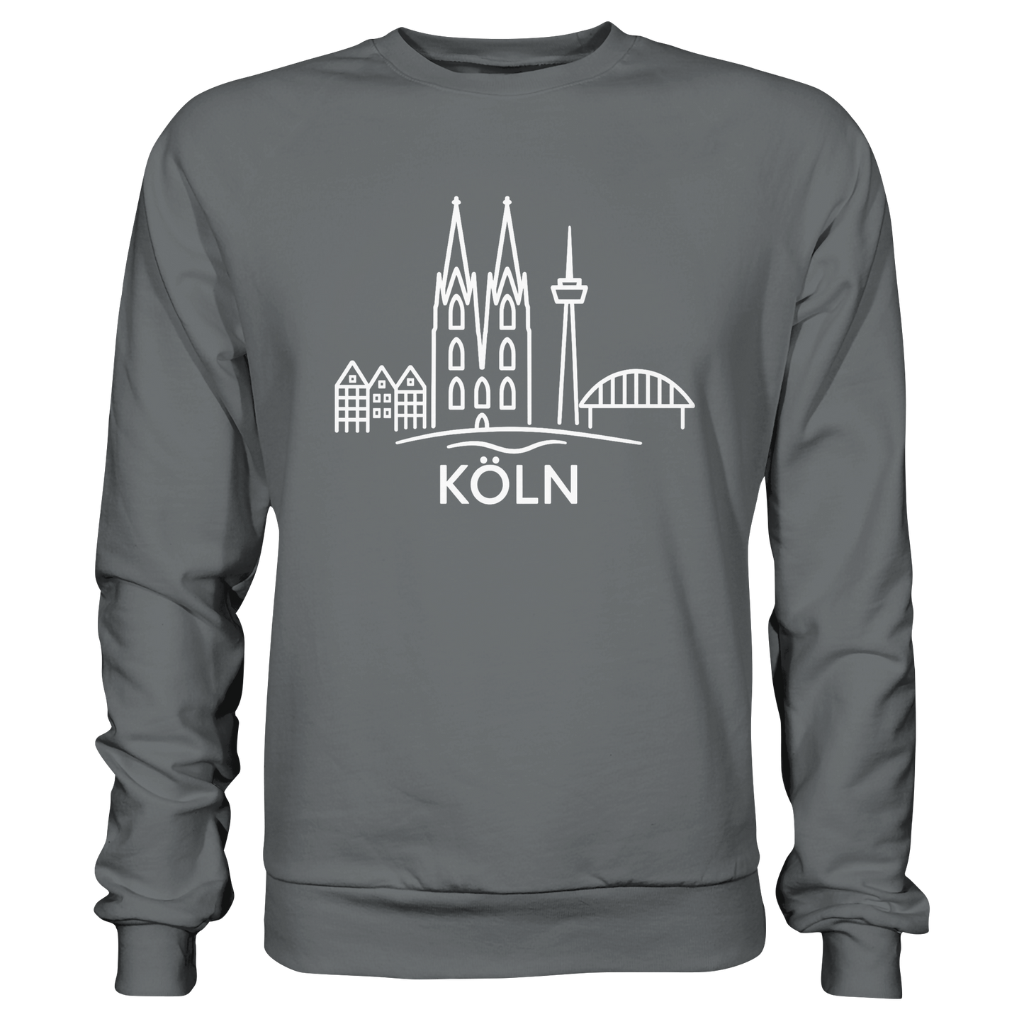 Köln Skyline (großer Druck auf der Brust) - Basic Sweatshirt