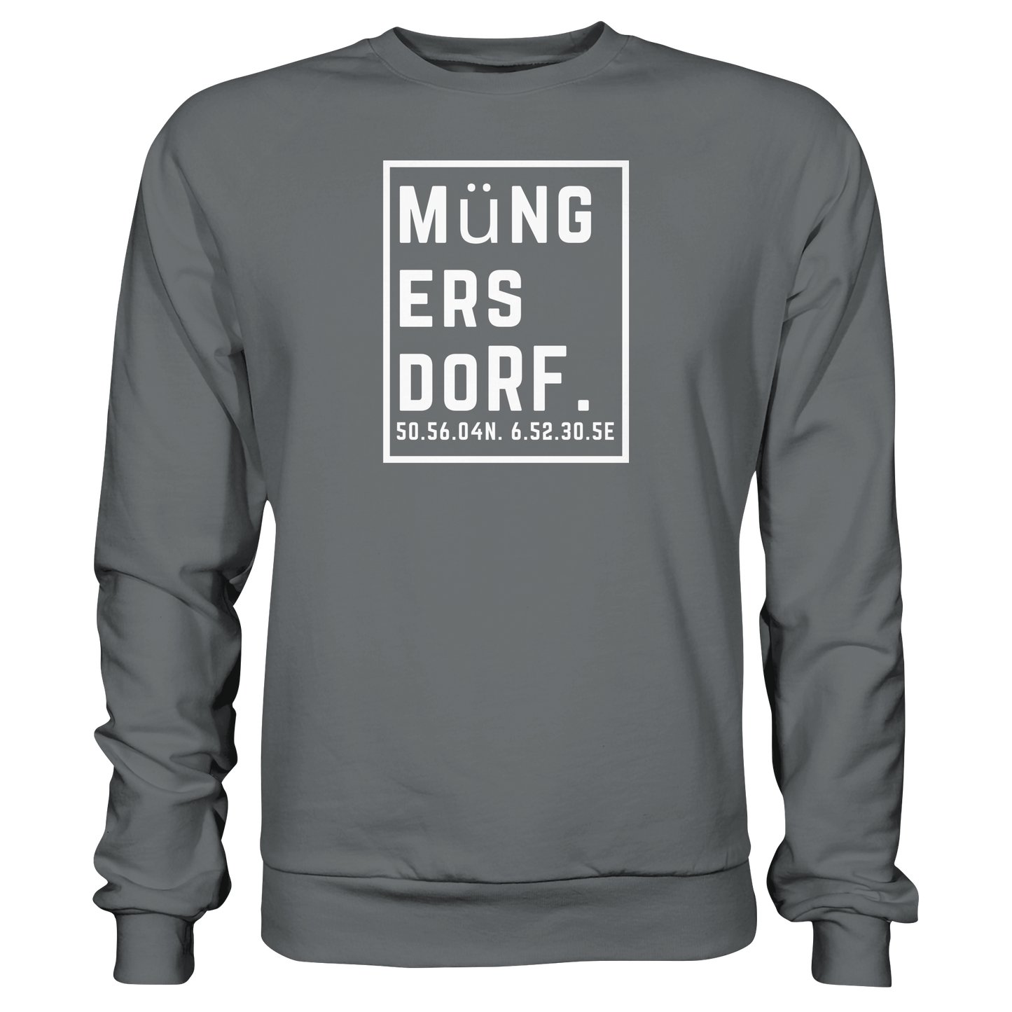 Müngersdorf Koordinaten (großer Druck auf der Brust) - Basic Sweatshirt