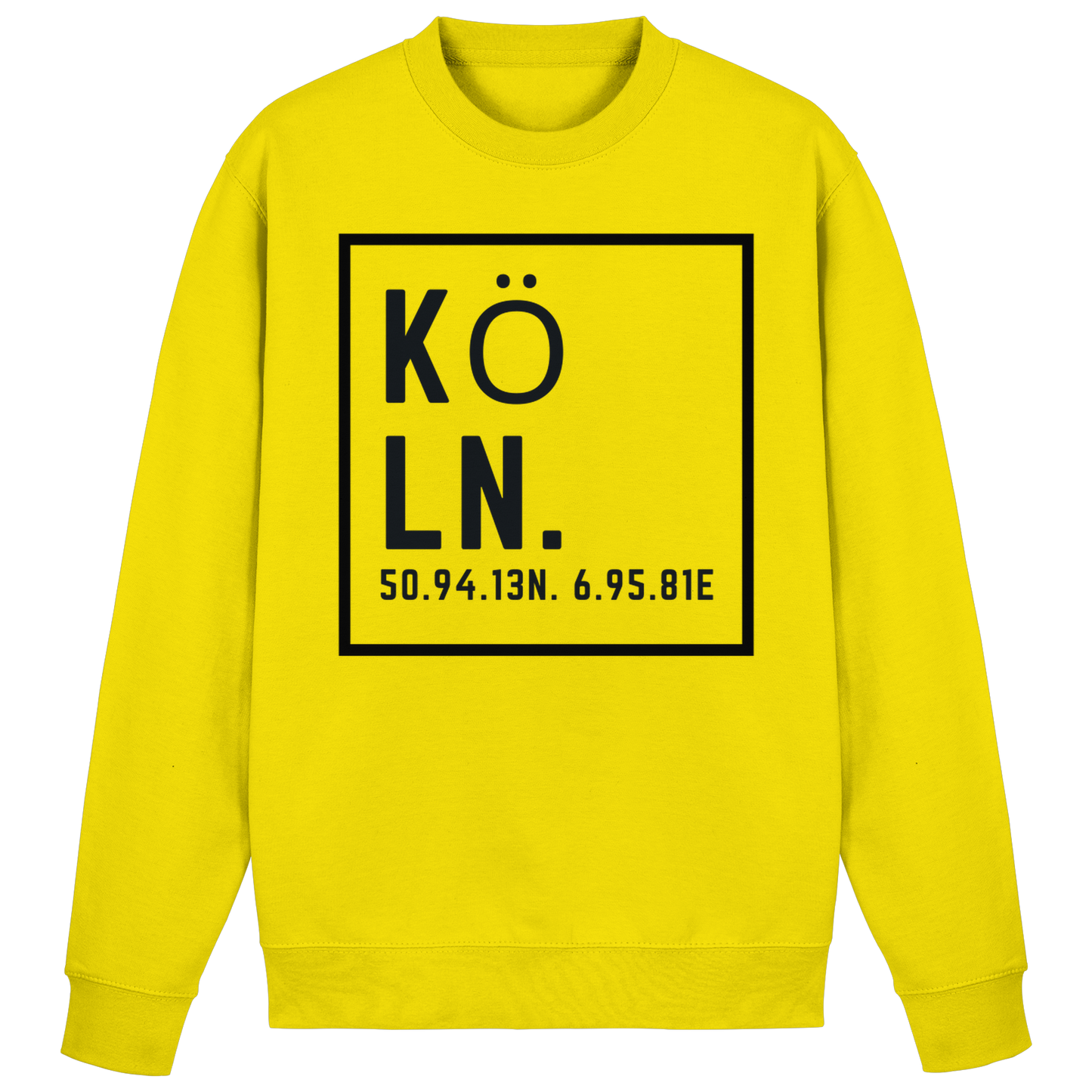 Köln Koordinaten (großer Druck auf der Brust) - Basic Sweatshirt