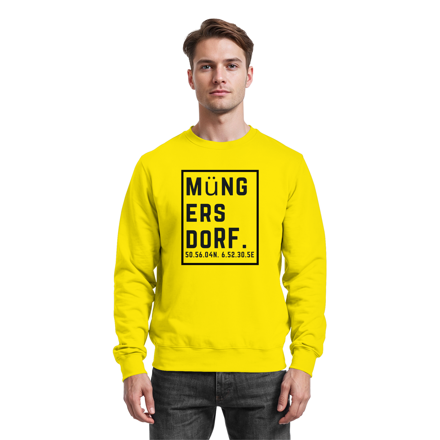 Müngersdorf Koordinaten (großer Druck auf der Brust) - Basic Sweatshirt