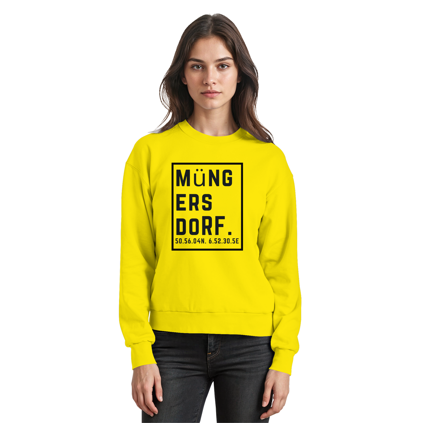 Müngersdorf Koordinaten (großer Druck auf der Brust) - Basic Sweatshirt