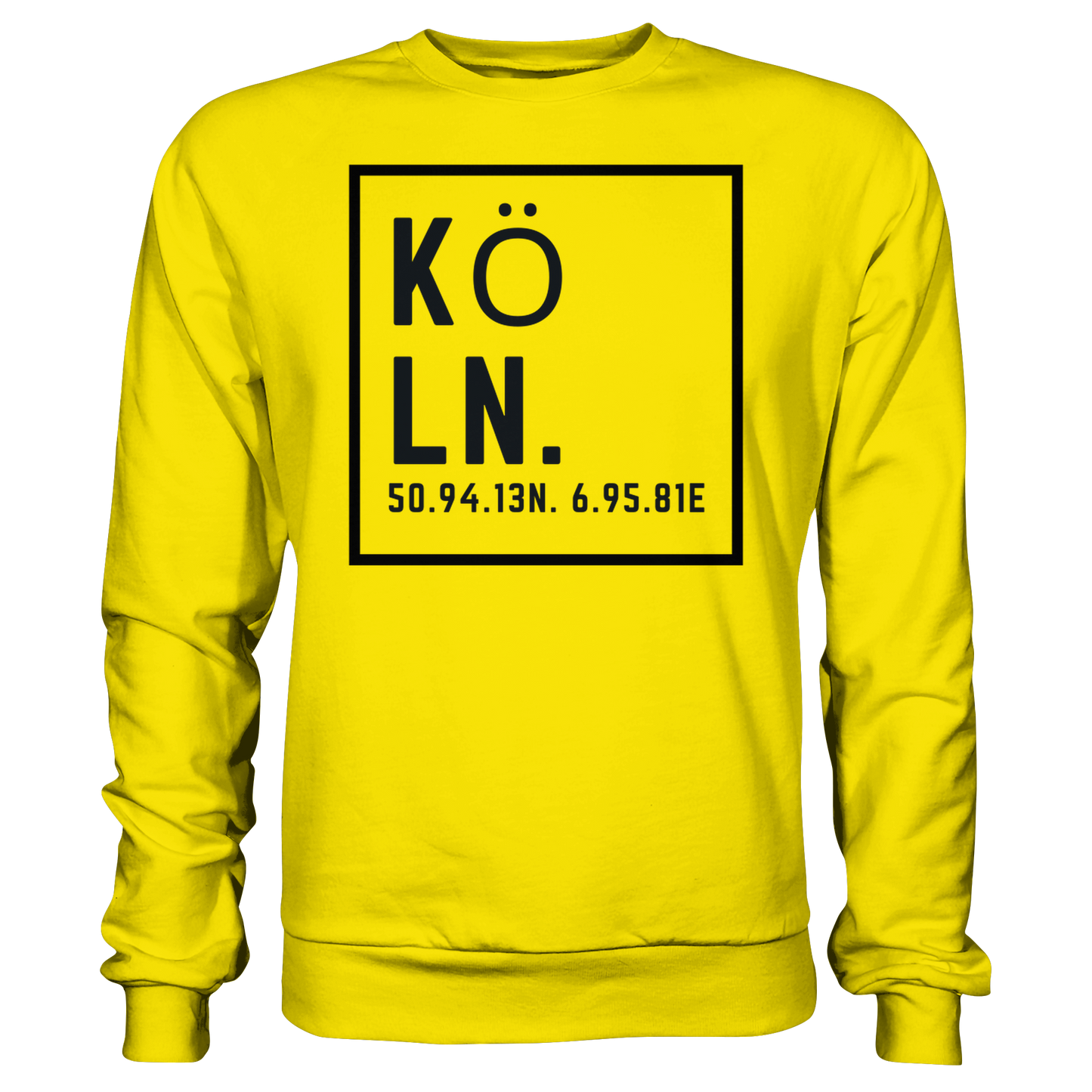 Köln Koordinaten (großer Druck auf der Brust) - Basic Sweatshirt