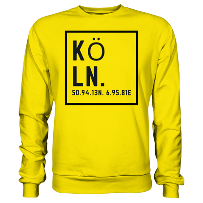 Köln Koordinaten (großer Druck auf der Brust) - Basic Sweatshirt