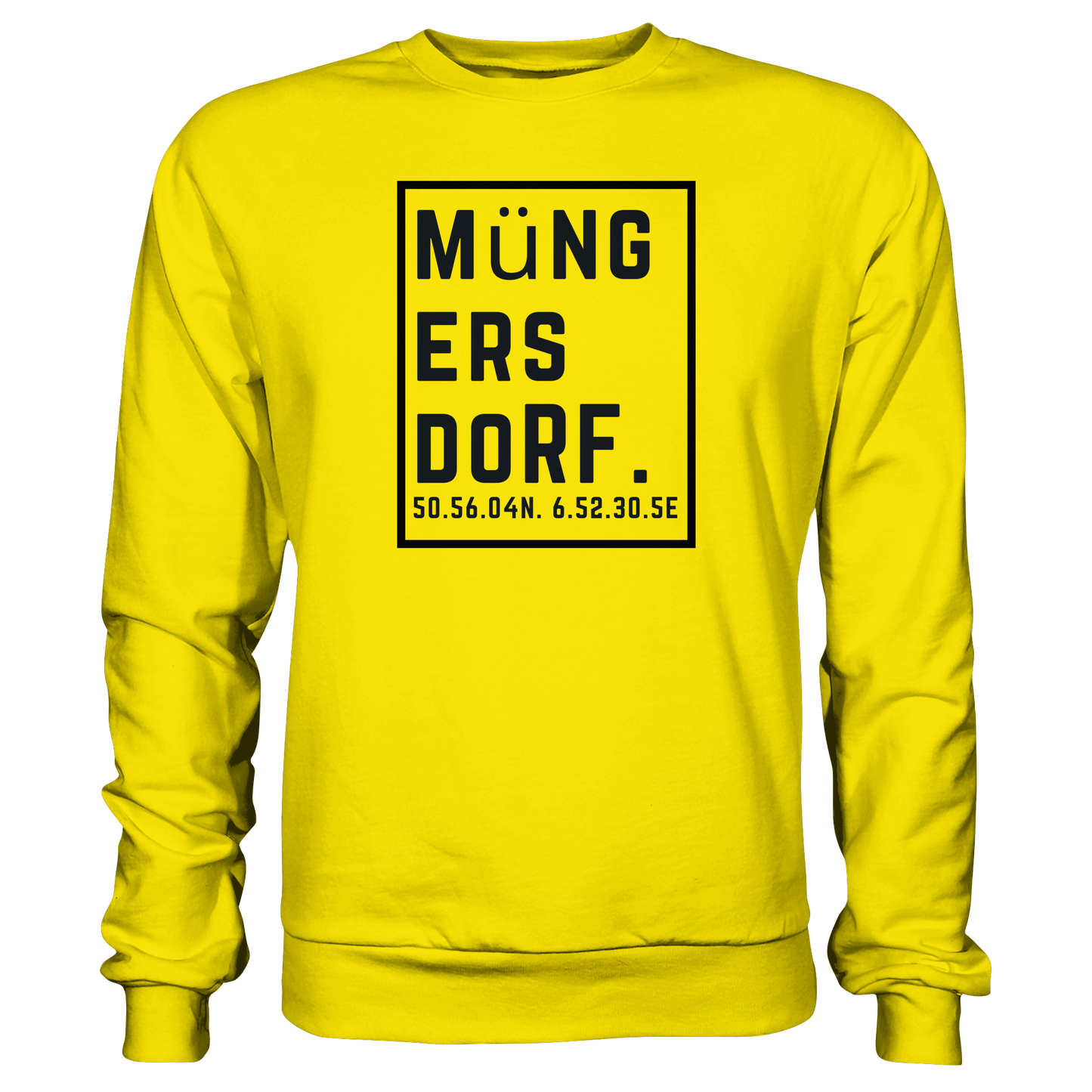 Müngersdorf Koordinaten (großer Druck auf der Brust) - Basic Sweatshirt
