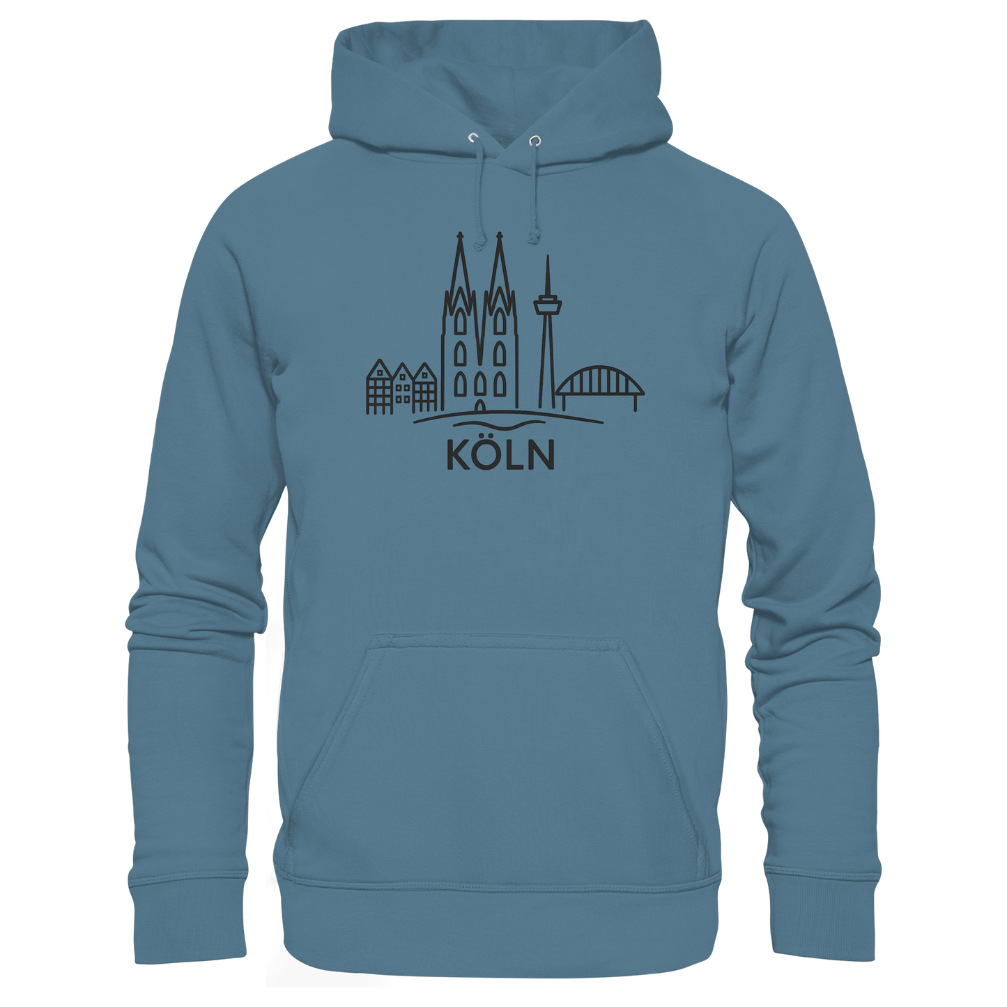 Köln Skyline (großer Druck auf der Brust) - Basic Unisex Hoodie